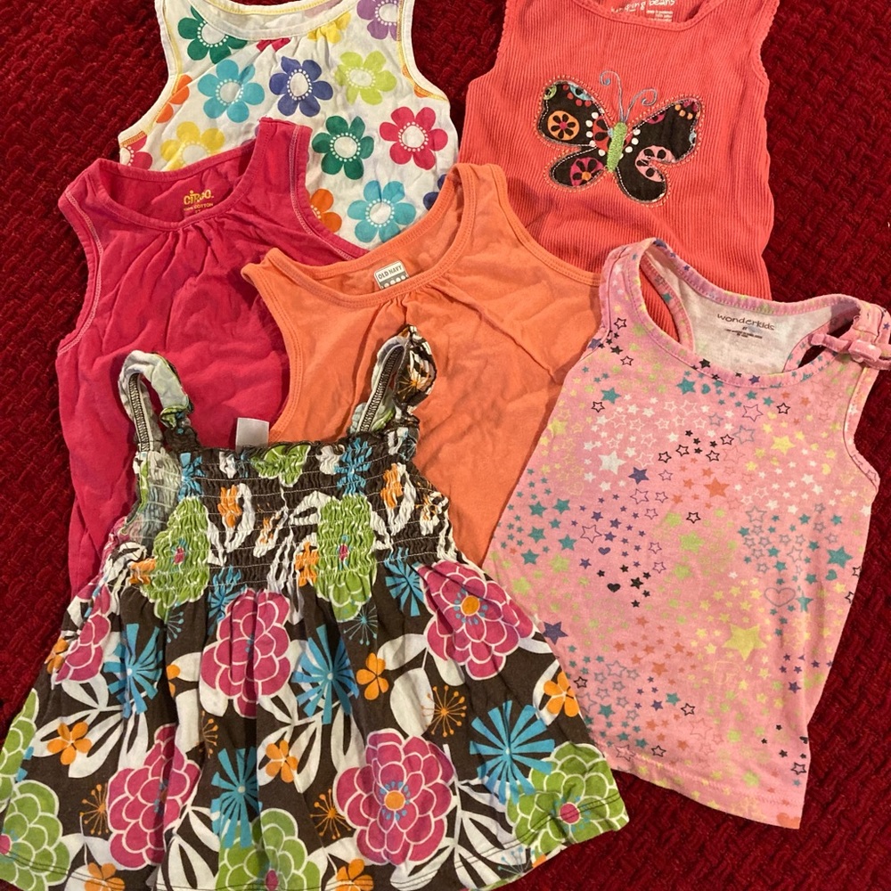 6  assorted tank tops all in a size 2 T